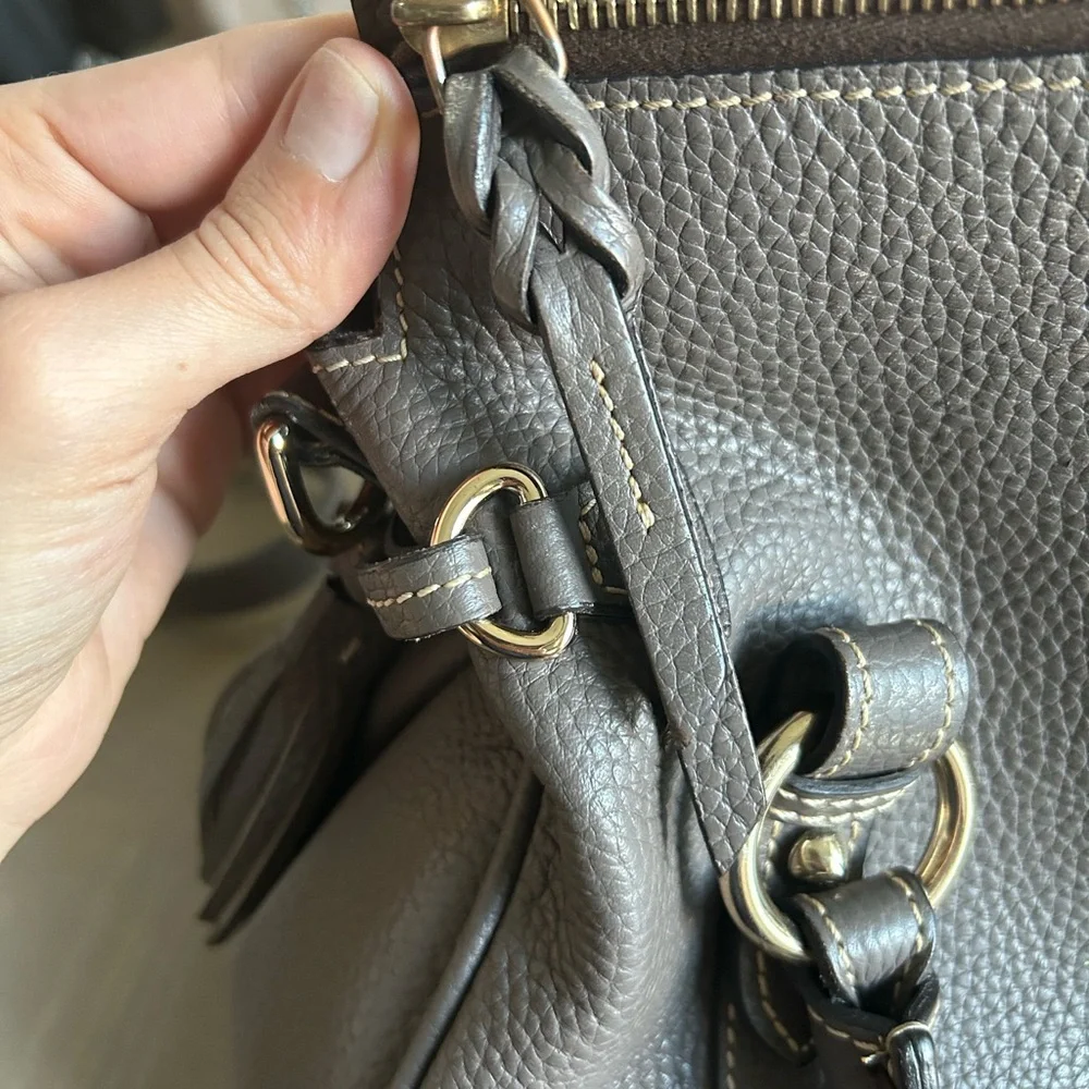 Dooney & Bourke elephant grey Leather Satchel - Picture 7 of 16
